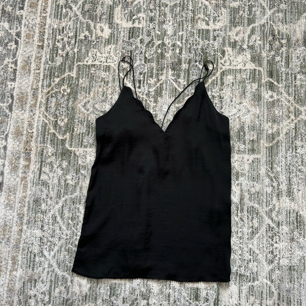 Anthropologie Black Fitted Camisole with Spaghetti Straps